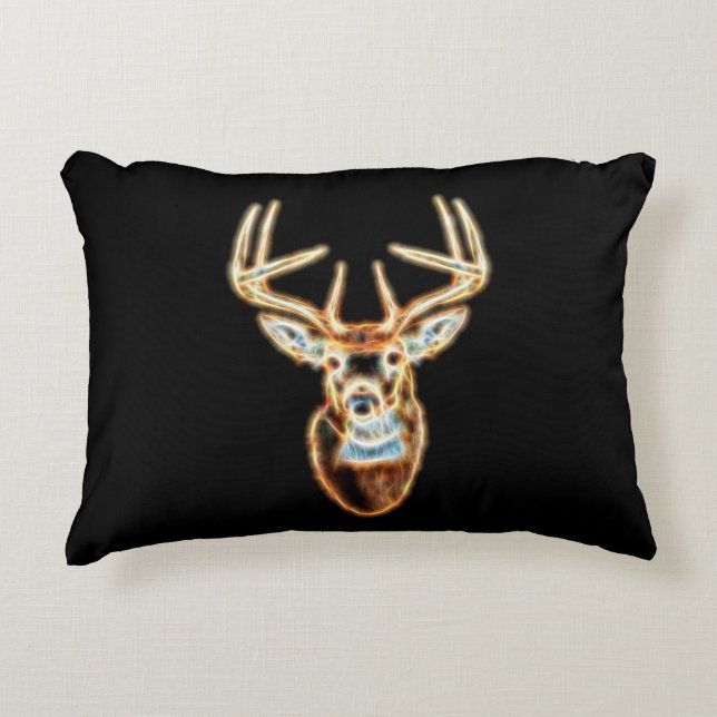 Deer Head digital Energy Spirit Decorative Pillow (Front)