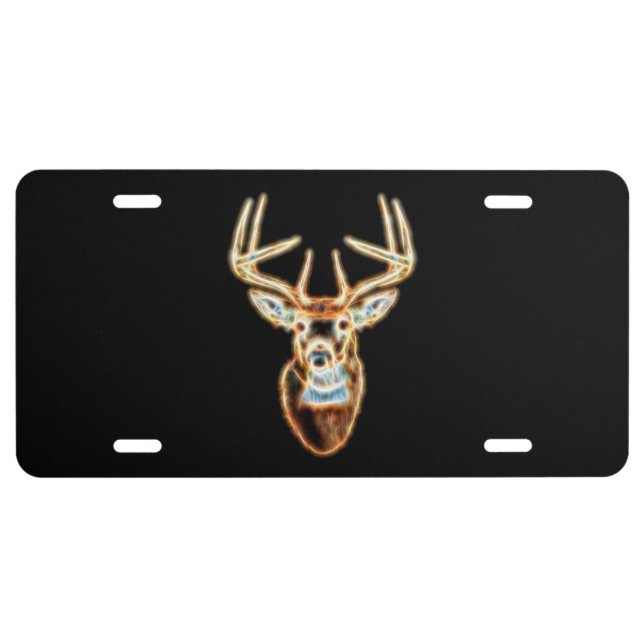Deer Head Energy Spirit designs License Plate (Front)