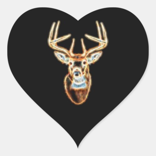 Deer Head Energy Spirit Heart Sticker