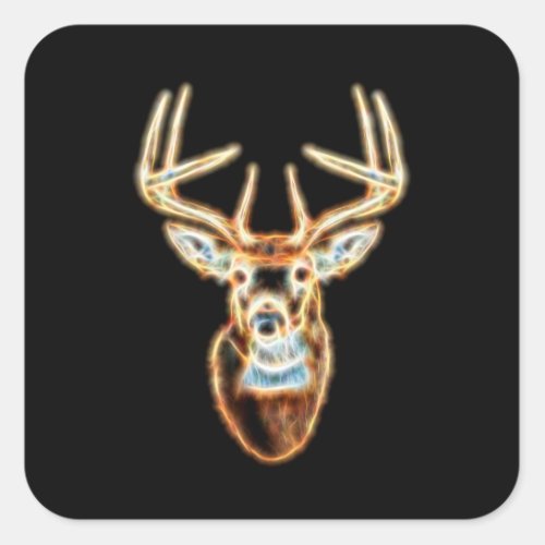 Deer Head Energy Spirit Square Sticker