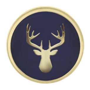 Deer Head Gold Finish Lapel Pin