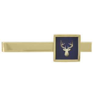 Deer Head Gold Finish Tie Bar