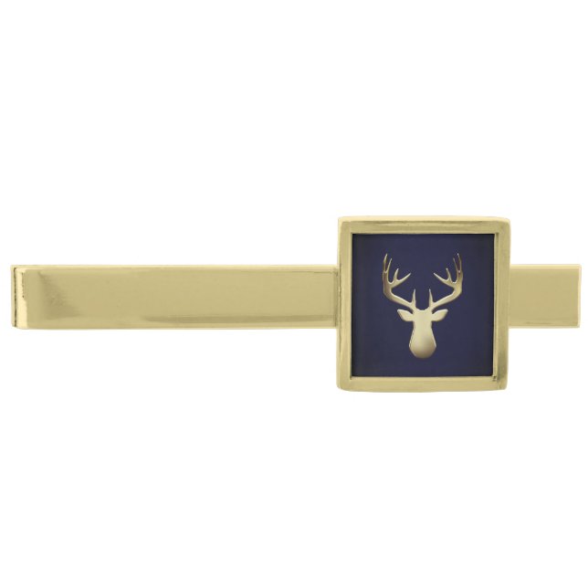 Deer Head Gold Finish Tie Bar (Front)