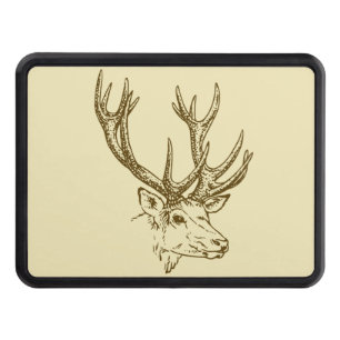Deer Head Illustration Graphic Hitch Cover