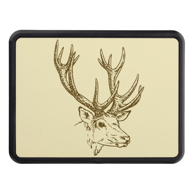 Deer Head Illustration Graphic Hitch Cover (Front)