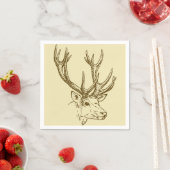 Deer Head Illustration Graphic Napkins (Insitu)