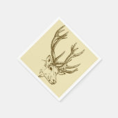 Deer Head Illustration Graphic Napkins (Corner)