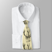 Deer Head Illustration Graphic Neck Tie (Tied)
