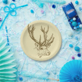 Deer Head Illustration Graphic Paper Plates (Party)