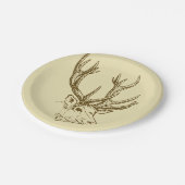 Deer Head Illustration Graphic Paper Plates (Angled)