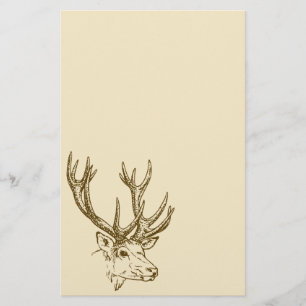 Deer Head Illustration Graphic Stationery