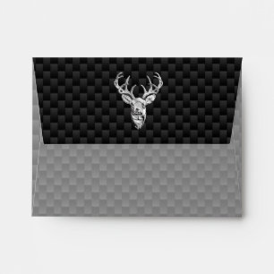 Deer Head on Carbon Fiber Style Print Envelope