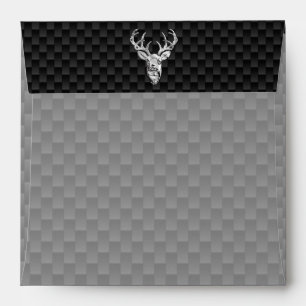 Deer Head on Carbon Fiber Style Print Envelope