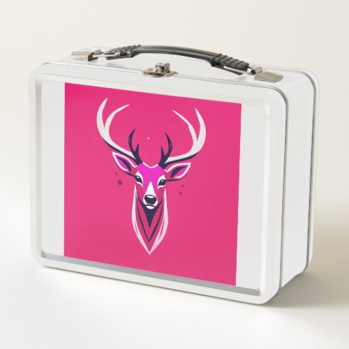 Deer Head Silhouette Lunch Boxes Metal Lunch Box