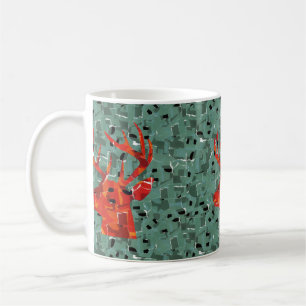 Deer head silhouette mosaic coffee mug