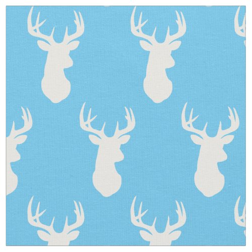 Deer Head Silhouettes Baby Boy Nursery Fabric