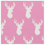 Deer Head Silhouettes Country Baby Girl Fabric