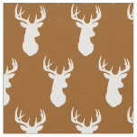 Deer Head Silhouettes Country Cabin Fabric