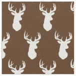 Deer Head Silhouettes Country Cabin Fabric