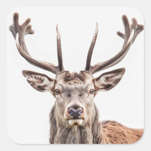 Deer Head  Square Sticker