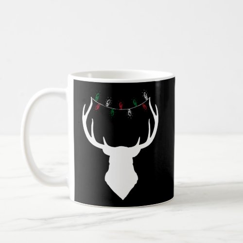 Deer Head With Christmas Lights On Antlers Coffee Mug