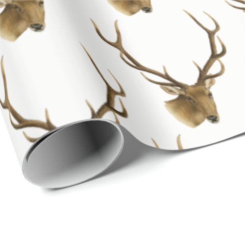 Deer Head with Large Antlers 1 Wrapping Paper