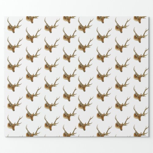Deer Head with Medium Antlers 1 Wrapping Paper