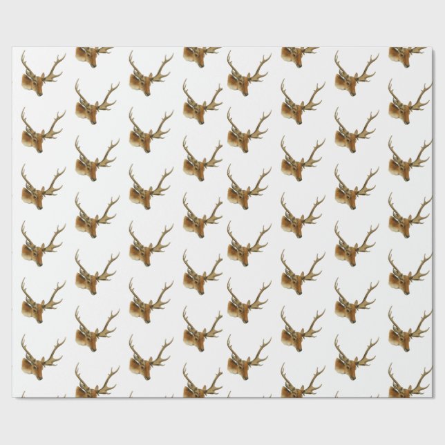 Deer Head with Medium Antlers #1 Wrapping Paper (Seam)