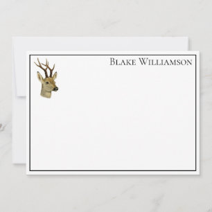 Deer Head with Small Antlers #1 Note Card