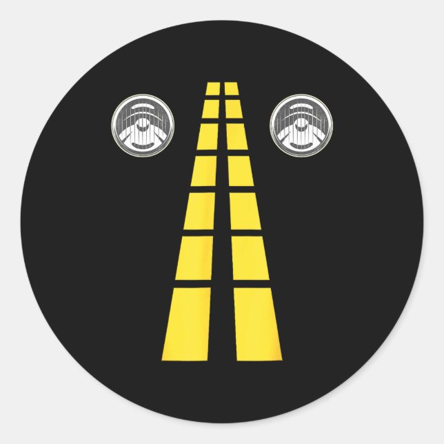 Deer Headlights With Road Markings Couples Costume Classic Round Sticker (Front)
