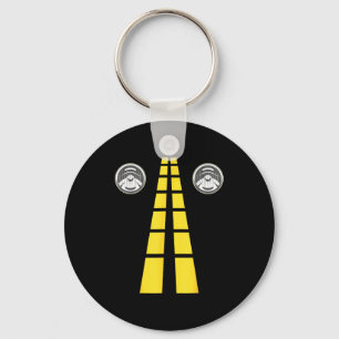 Deer Headlights With Road Markings Couples Costume Keychain