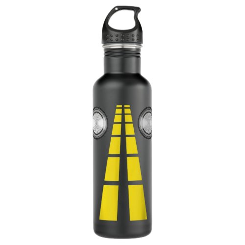 Deer Headlights With Road Markings Couples Costume Stainless Steel Water Bottle