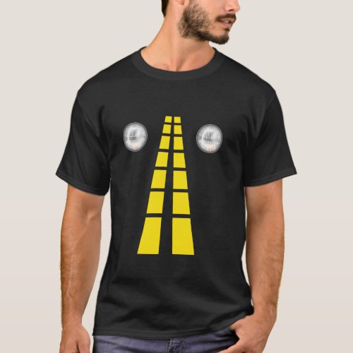 Deer Headlights With Road Markings Couples Costume T_Shirt