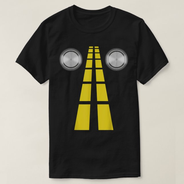 Deer Headlights With Road Markings Couples Costume T-Shirt (Design Front)