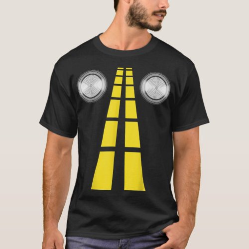 Deer Headlights With Road Markings Couples Costume T_Shirt