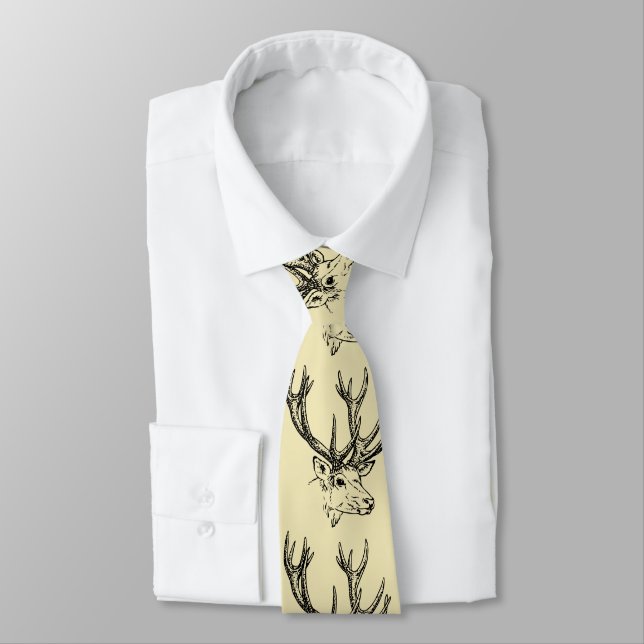 Deer Heads Tie (Tied)
