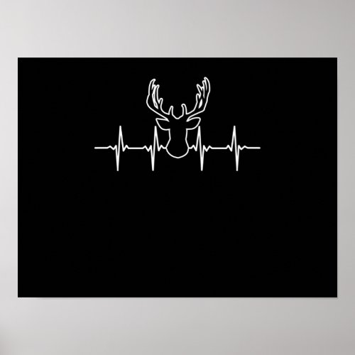 Deer Heartbeat Hunting Season Hunter Hunt Lover Gr Poster