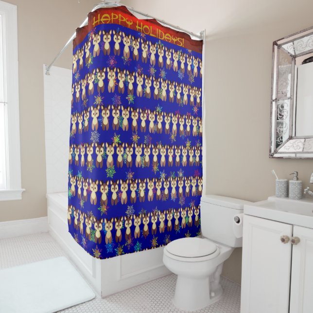 Deer -  Holiday Spirit Shower Curtain (In Situ)