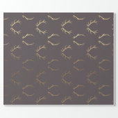Deer Horns Brown Gold Chocolate Luxury VIP Wrapping Paper (Flat)