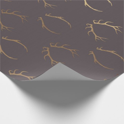 Deer Horns Brown Gold Chocolate Luxury VIP Wrapping Paper