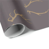 Deer Horns Brown Gold Chocolate Luxury VIP Wrapping Paper (Roll Corner)