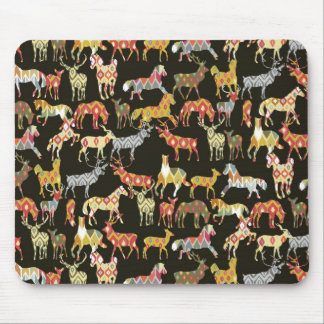 deer horse ikat party mouse pad