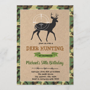 Deer hunt birthday invitation