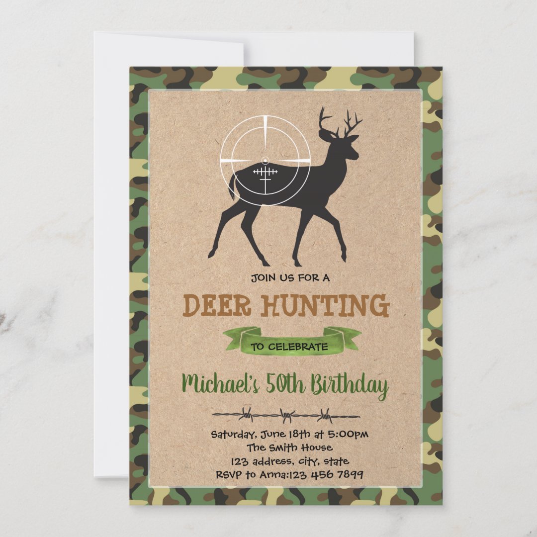 Deer Hunt Birthday Invitation | Zazzle