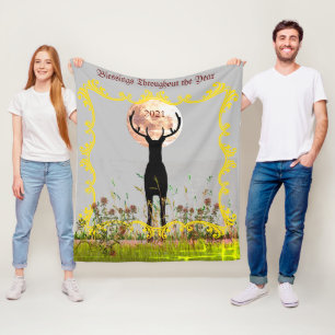 Deer Hunt Cabin Decor Customizable Gift Fleece Blanket