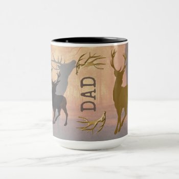 Deer Hunter Antlers Name Template Mug by DustyFarmPaper at Zazzle