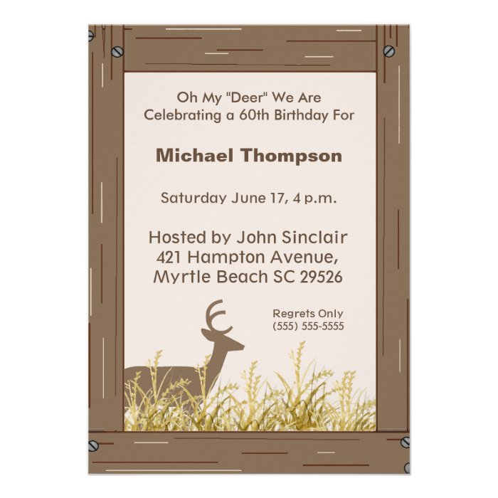 Deer Hunter  Birthday Invitation