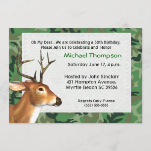 Deer Hunter Birthday Invitation