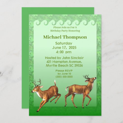 Deer Hunter  Birthday Invitation