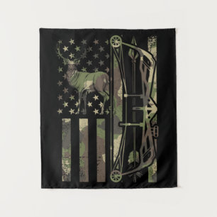 Deer hunter bow hunting tapestry